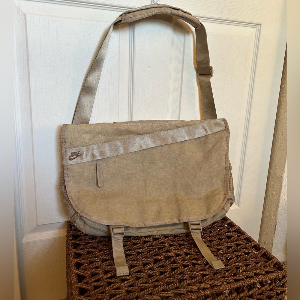 Nike tan Beijing messenger bag